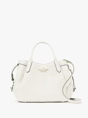 ♠️Kate Spade Dumpling Small Pebbled Leather Satchel Bag, Meringue White NEW NWT